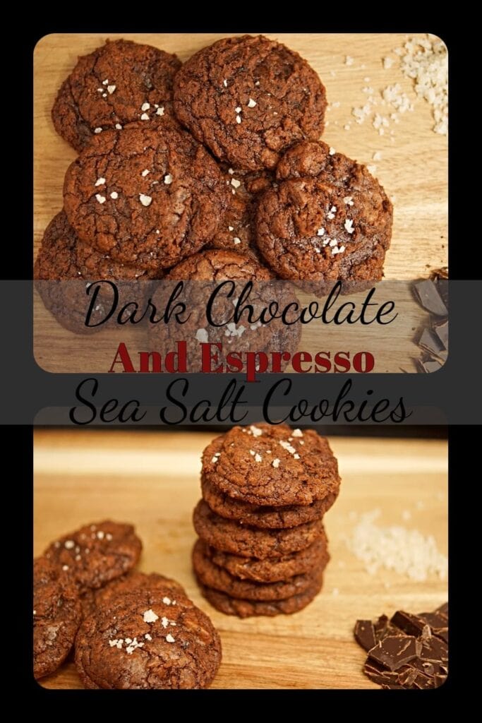 Rich, chewy dark chocolate cookies with a hint of espresso and sea salt will satisfy your sweet tooth! Perfect for your Valentines day date or any occasion you want! -APinchOfAdventure