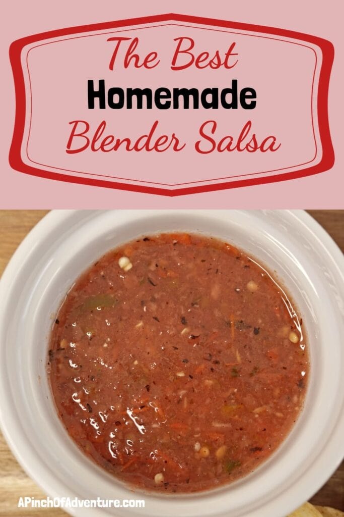 This is the BEST homemade and authentic salsa recipe made with fresh tomatoes and hot peppers. This is a blender salsa, so its very fast and easy. Charring the tomatoes is the key to flavor in this unique salsa roja recipe. It's perfect for a party appetizer or for a healthy snack. -APinchOfAdventure