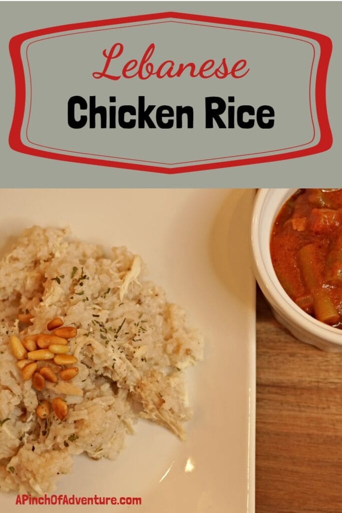 Lebanese chicken rice is a traditional Arabic food recipe made with rice, chicken, cinnamon and toasted pine nuts. It is a delicious and healthy recipe the is surprisingly easy and fast to make! This easy Mediterranean recipe is made with simple ingredients and is family friendly. -APinchOfAdventure