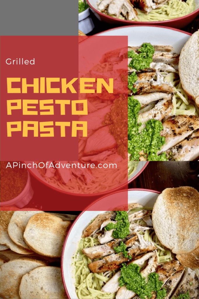 Wondering what to make with pesto?! Look no further, this grilled chicken pesto pasta is so easy and delicious and a great quick dinner idea. Use homemade pesto or store bought jarred pesto to make it even easier. This pasta with pesto and chicken is the perfect fresh meal that is family friendly. this pesto pasta dish is made with a homemade creamy pesto sauce and is full of flavor. Adding the grilled chicken makes this a full and tasty dinner.
