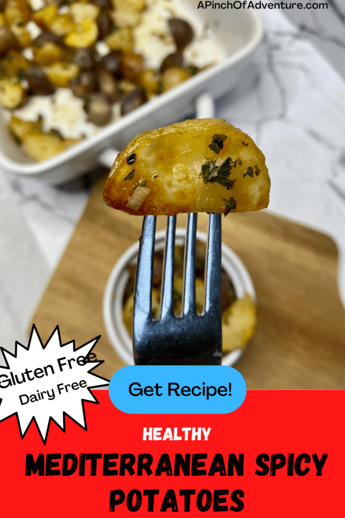 These spicy Lebanese style potatoes (batata harra recipe) are an amazing roasted potato side dish to compliment any meal. These spicy roasted potatoes in oven are perfectly seasoned and crisp. This petite potatoes recipe can be done in the air fryer or can be a recipe for oven roasted new potatoes. These Lebanese garlic potatoes are flavorful and are the perfect vegan potatoes that are healthy, gluten free and dairy free. It's the best recipe with purple potatoes ever!