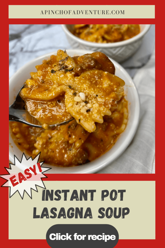 Looking for ways to make Instant Pot recipes easy? Check this amazing Instapot recipe out! Instant pot lazy lasagna is the best pasta recipe to make in the Instant Pot. Lasagna soup is ready in minutes and this recipe for lazy lasagna uses jarred pasta sauce. Pressure cooker recipes can be so easy, and this is the best lasagna soup recipe! Lasagna soup Instant Pot recipe is perfect for a quick dinner for the family. Make instant pot pasta recipes easy! This is one of the best instant pot recipes with jar sauce