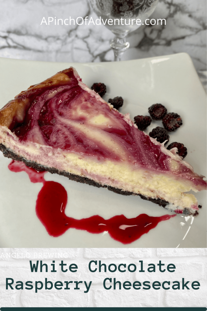 Looking for a raspberry dessert recipes? Look no further than this white chocolate raspberry cheesecake with Oreo crust. This can either be a black raspberry dessert recipe or it can be an idea for dessert with red raspberries. This white chocolate cheesecake with raspberry sauce is divine and rich and is the BEST white chocolate raspberry cheesecake recipe. You have to make this raspberry swirl. Complete with homemade raspberry topping