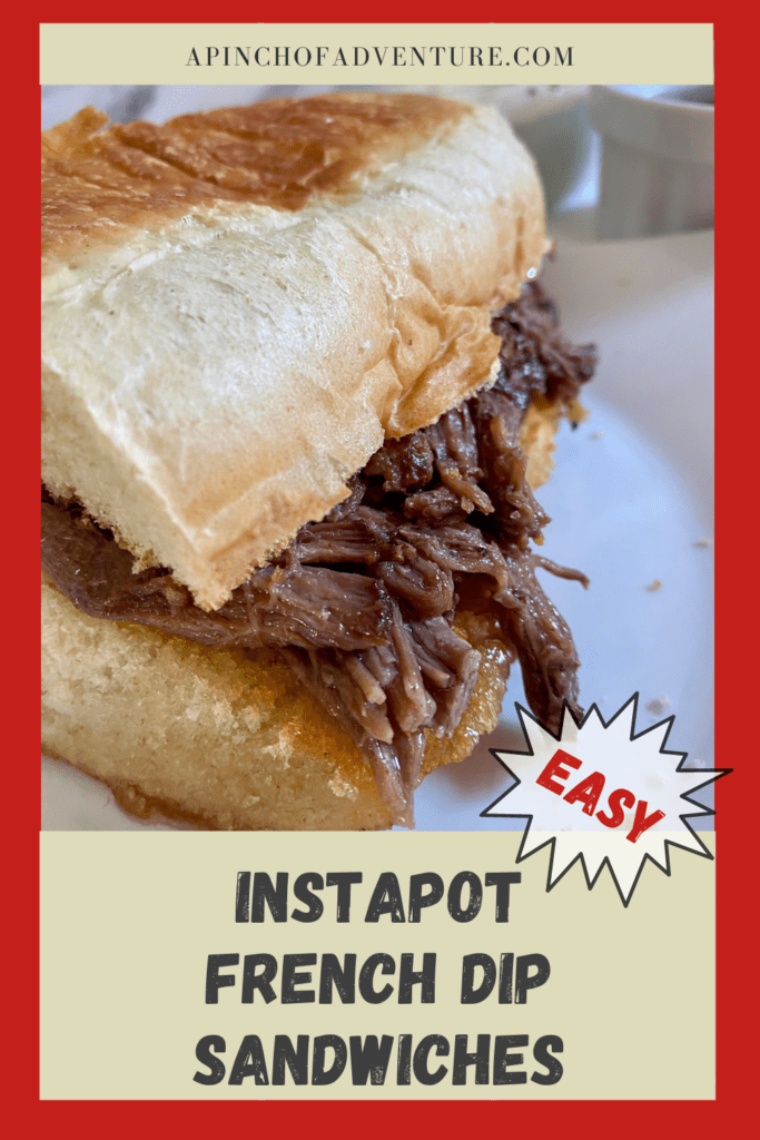 These easy Instant Pot French dip sandwiches are tasty and perfect for a crowd. Complete with French dip sauce (horseradish aioli) and homemade au jus it is a bite full of fork tender meat and full of great flavor. It's complete with French dip crockpot recipe and instructions as well. Add this French dip recipe to your Instant pot recipes
