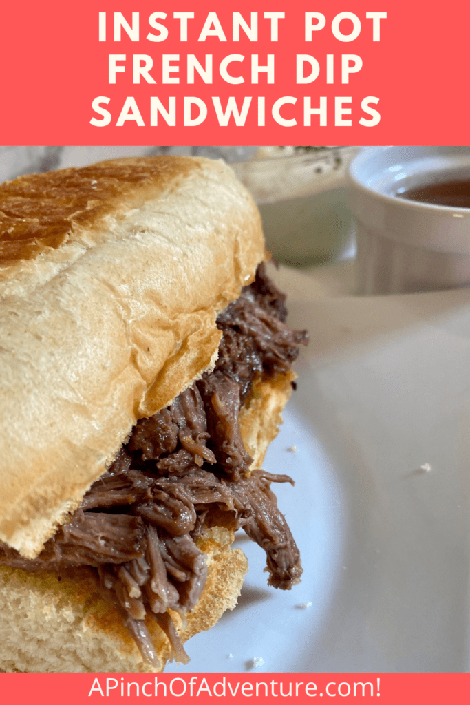 These easy Instant Pot French dip sandwiches are tasty and perfect for a crowd. Complete with French dip sauce (horseradish aioli) and homemade au jus it is a bite full of fork tender meat and full of great flavor. It's complete with French dip crockpot recipe and instructions as well. Add this French dip recipe to your Instant pot recipes