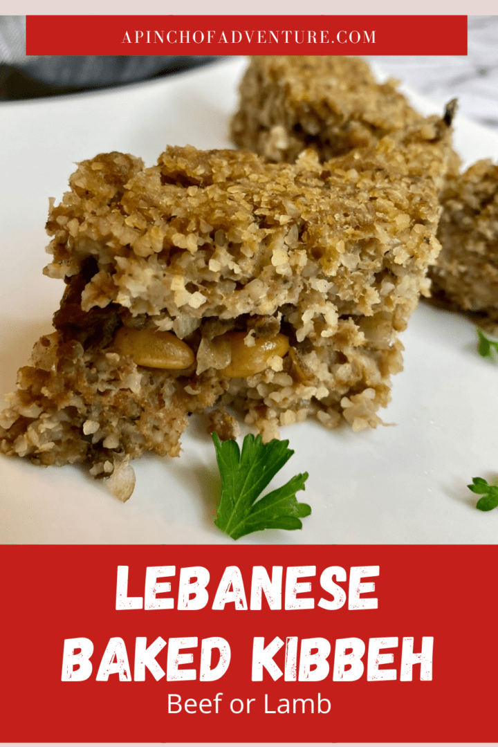 This baked kibbeh recipe is the best Lebanese recipe out there! This Authentic Lebanese Kibbeh recipe is easy to follow and delicious. Made with lean beef or lamb, cracked wheat and Middle Eastern spices, this baked kibbeh Lebanese recipe is authentic and traditional